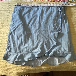 J. Crew chambray wrap skirt blue